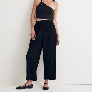 Madewell Crinkled Crepe Straight-Leg Crop Pants